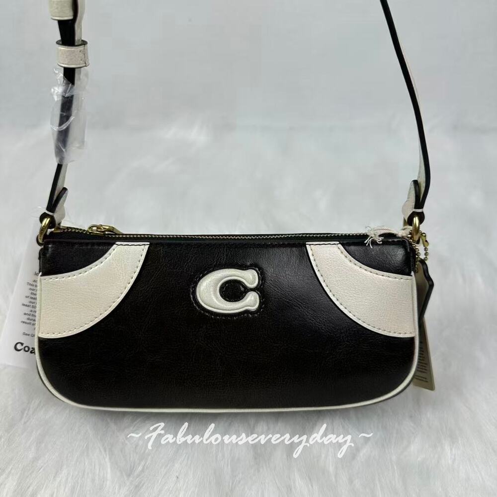 Coach Coachtopia Bowling Small Shoulder Bag Upcrafted Leather/Black White CFB01 - Picture 2 of 8